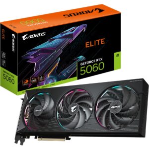 Kartelë Grafike NVIDIA RTX 5060 8GB GIGABYTE AROUS ELITE GDDR7 3 Fan