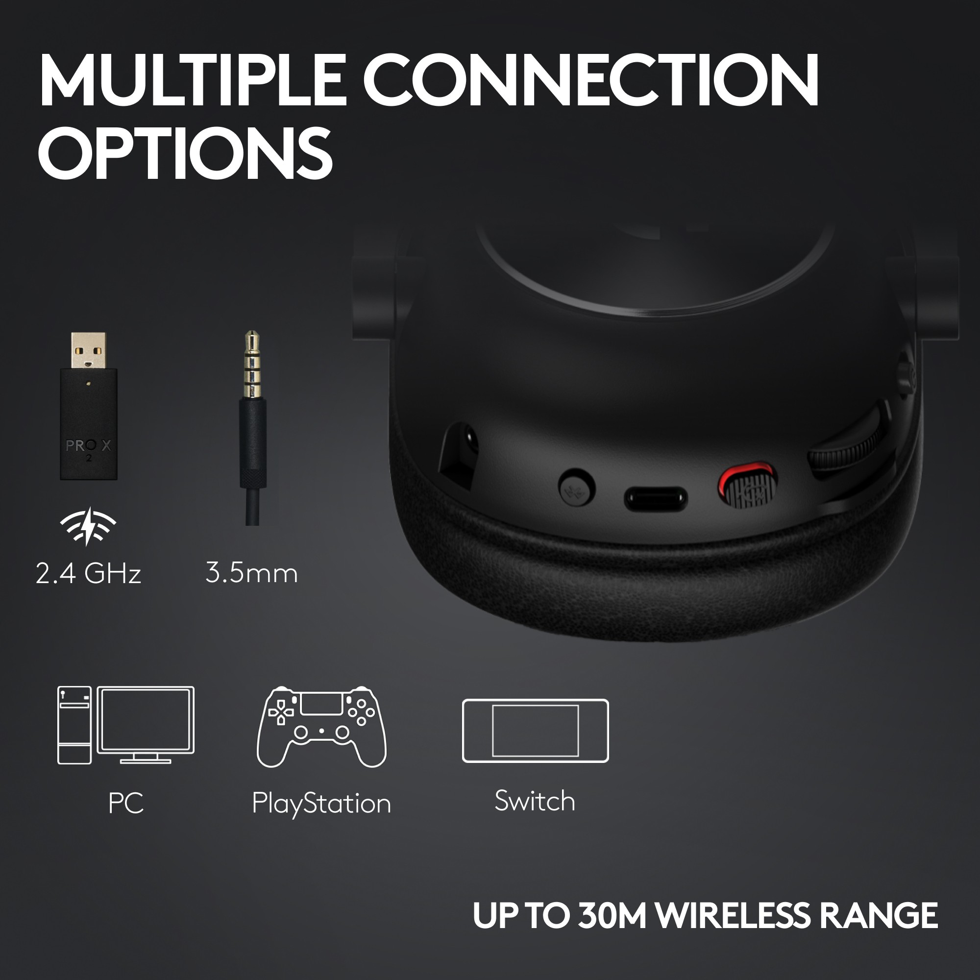 Kufje Gaming Logitech PRO X 2 Lightspeed – Bardhë + Mikrofoni + Jastekë shtesë për veshët + Çantë + Adapter + Kabllo USB-C + Kabllo audio - Figura 3