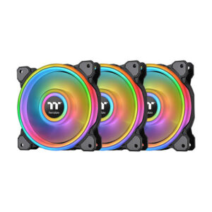 Ftohës për Kasë 120mm Thermaltake Riing Quad 12 RGB Radiator Fan TT Premium Edition / 3-Pack – Zezë