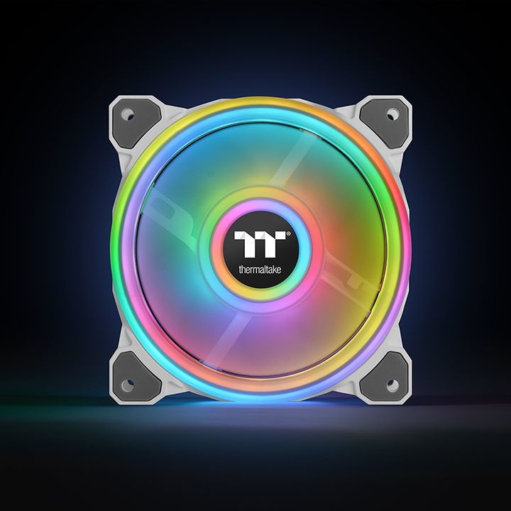 Ftohës për Kasë Thermaltake Riing Quad 12 RGB / Radiator Fan / TT Premium Edition / 3-Pack / 120mm - Bardhë - Figura 2