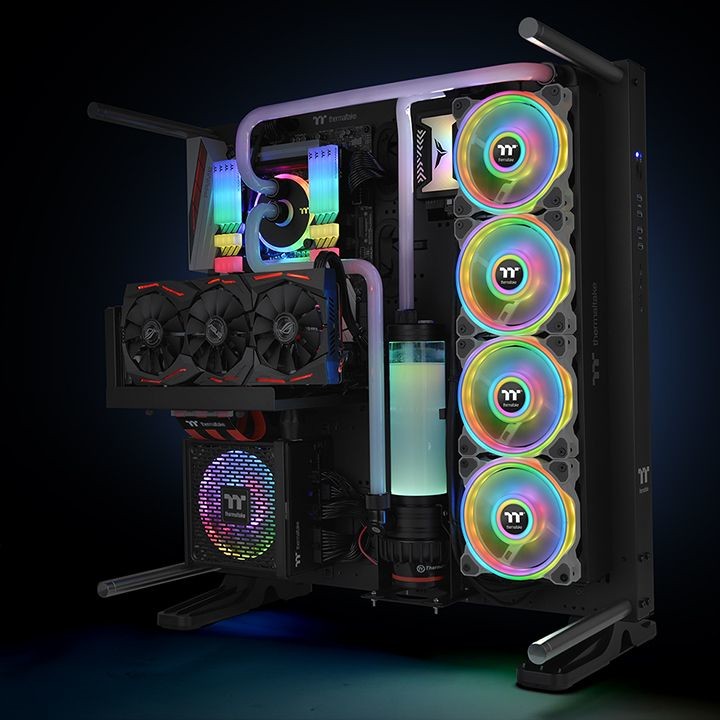 Ftohës për Kasë Thermaltake Riing Quad 12 RGB / Radiator Fan / TT Premium Edition / 3-Pack / 120mm - Bardhë - Figura 5