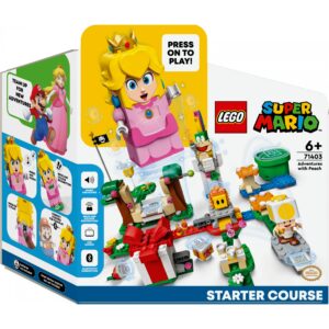 LEGO 71403 Super Mario Abenteuer mit Peach – Starterset (Baubares Spielzeug mit interaktiver Prinzessinnen Figur. Gelber Toad und Lemmy)