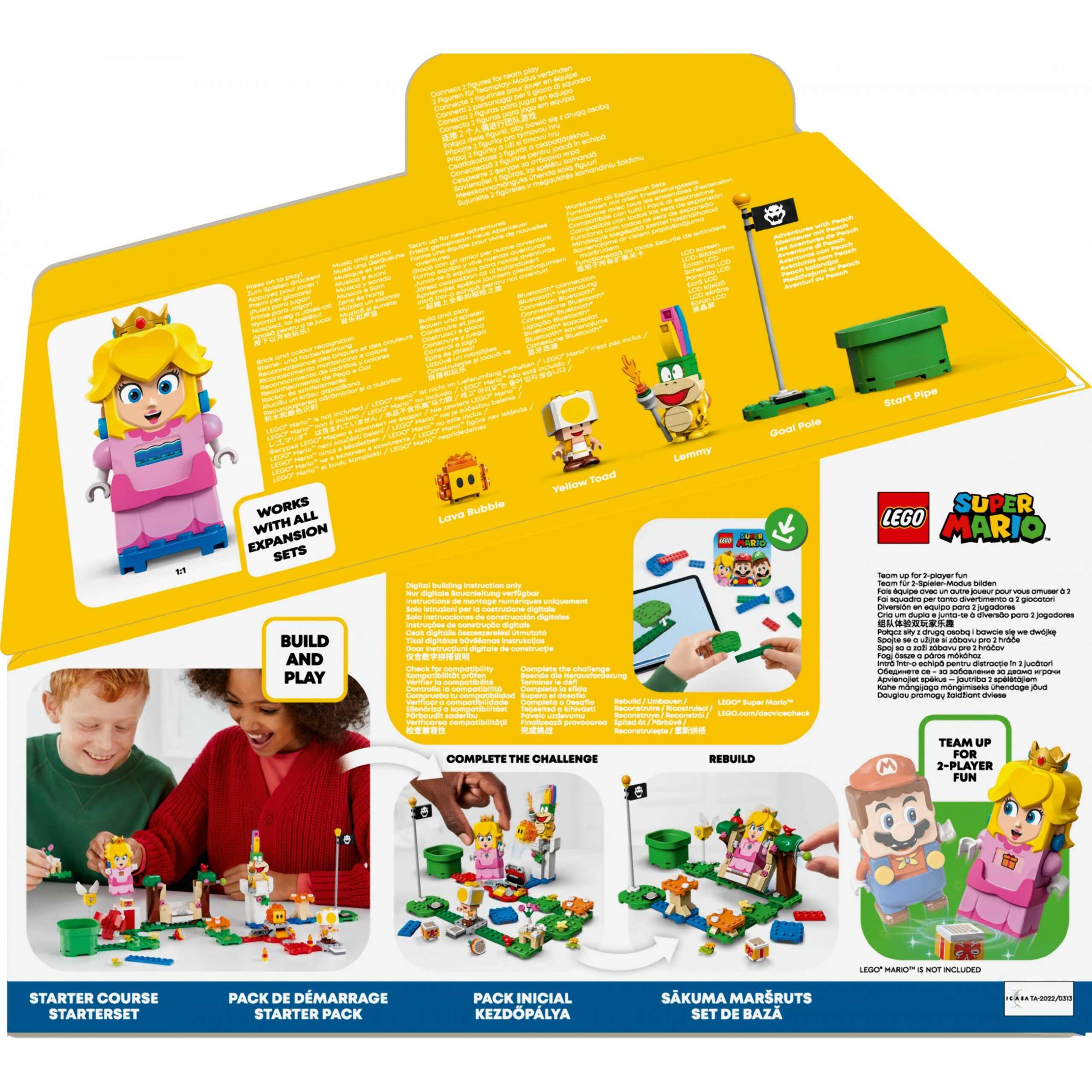 LEGO 71403 Super Mario Abenteuer mit Peach – Starterset (Baubares Spielzeug mit interaktiver Prinzessinnen Figur. Gelber Toad und Lemmy) - Figura 5