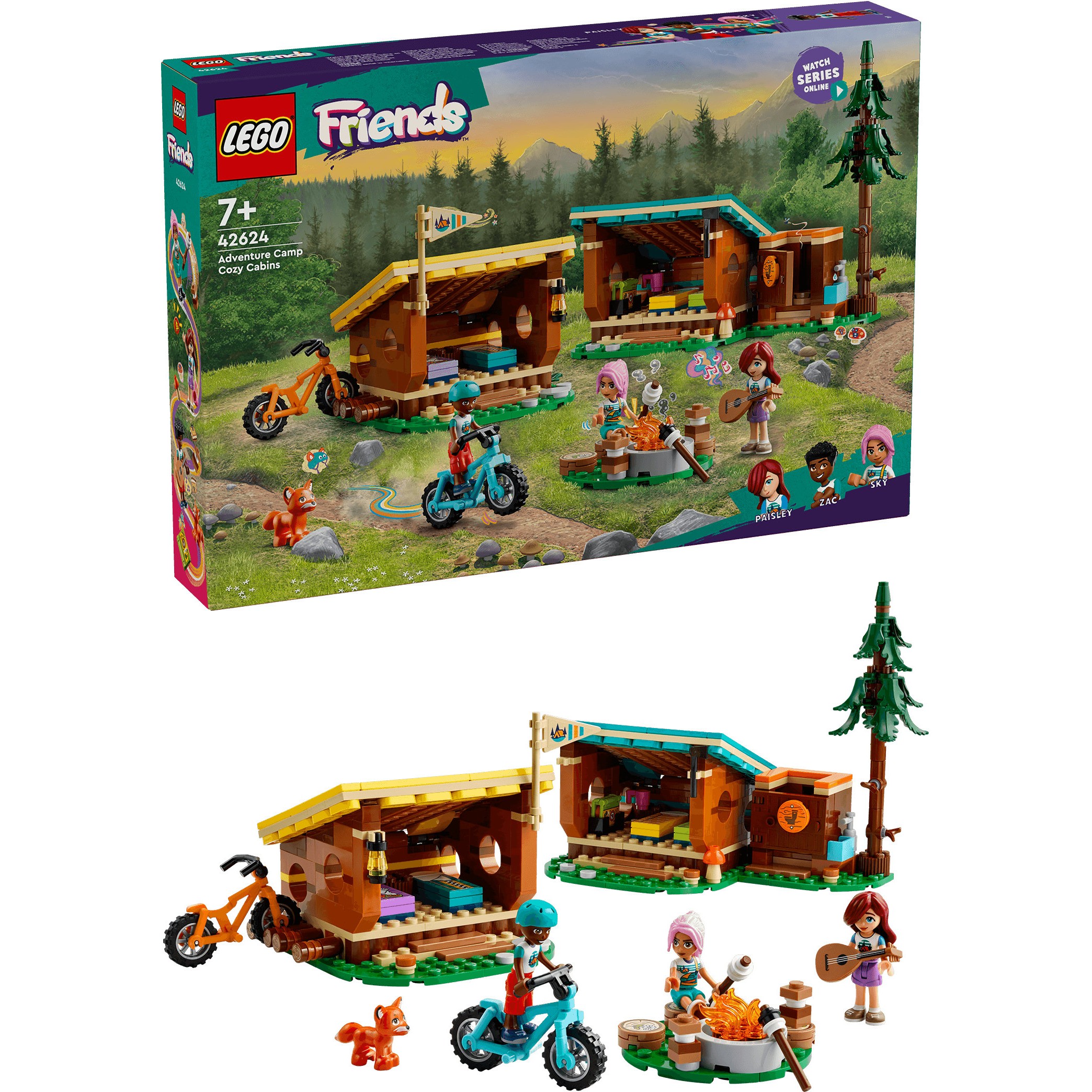 LEGO 42624 Friends: Cozy Cabins at the Adventure Camp - Figura 4