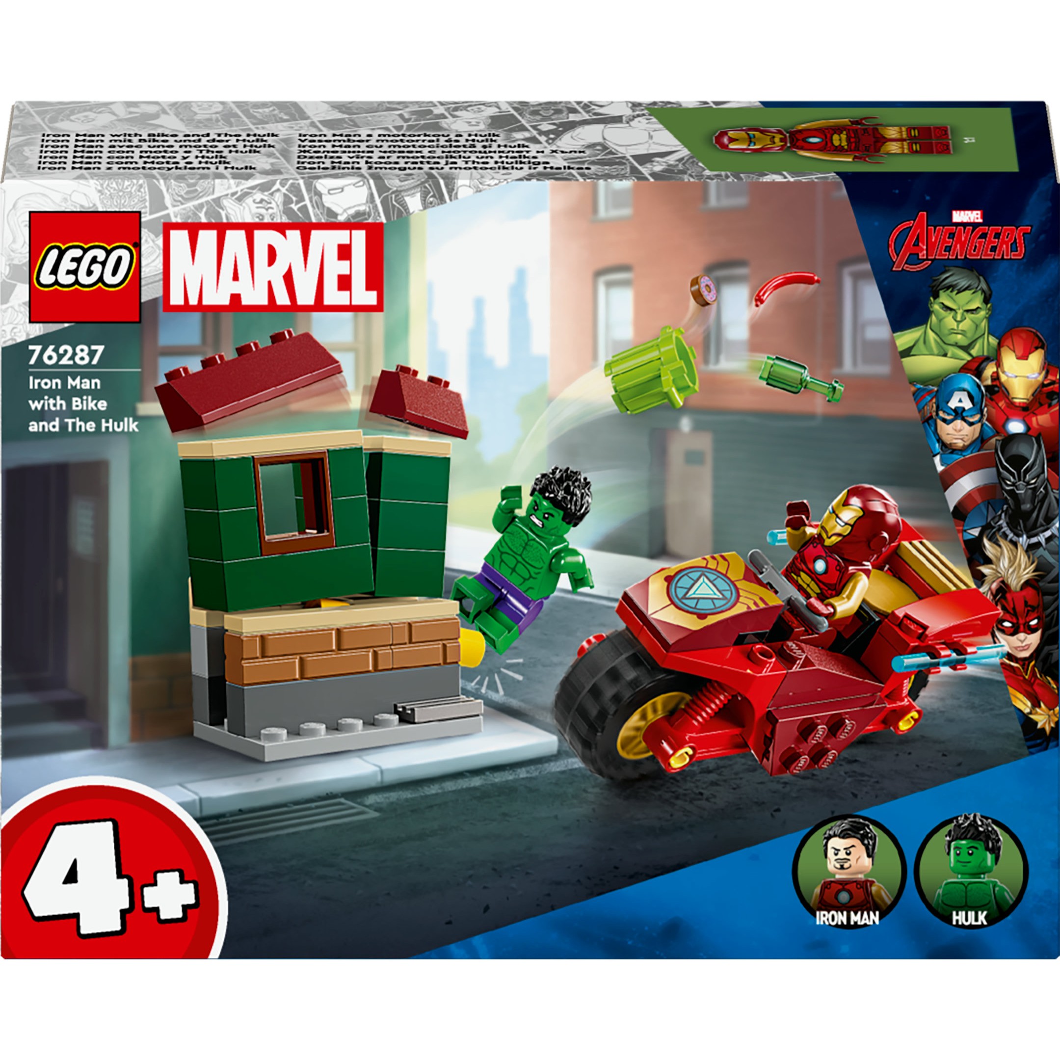 LEGO 76287 Marvel Super Heroes Iron Man with Bike and the Hulk
