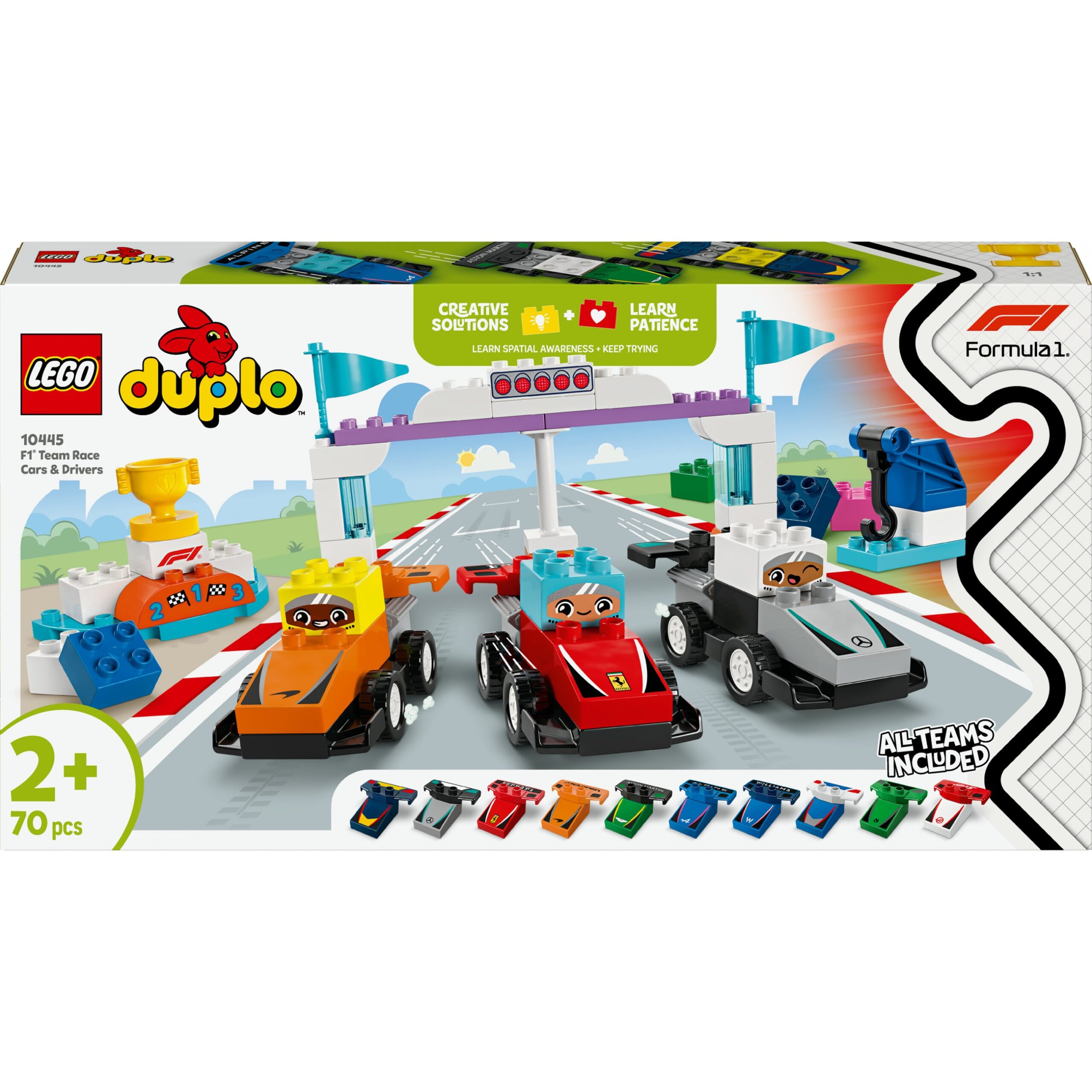 LEGO 10445 DUPLO F1 Team Race Cars with Race Drivers