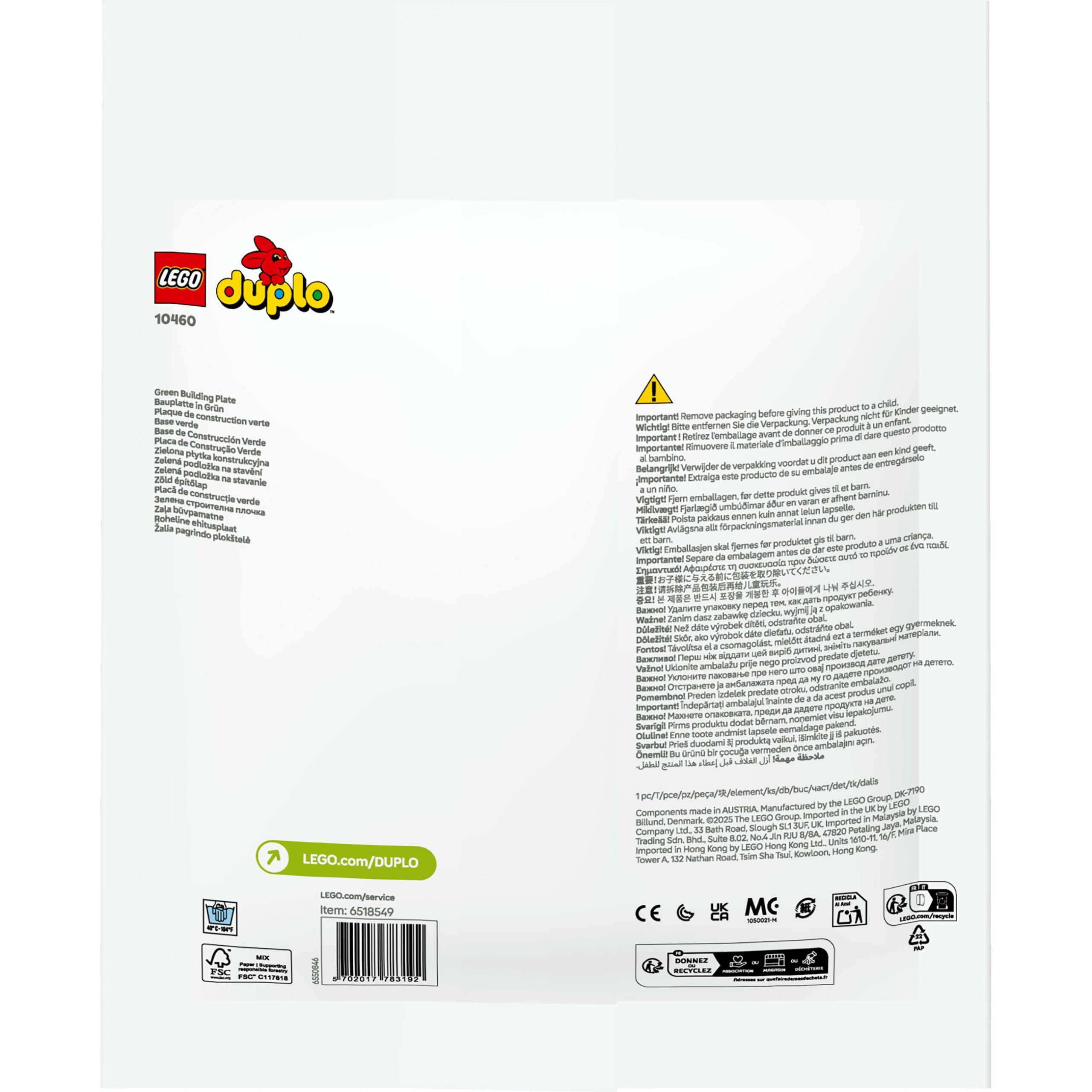 LEGO 10460 DUPLO Building Plate in Green - Figura 4