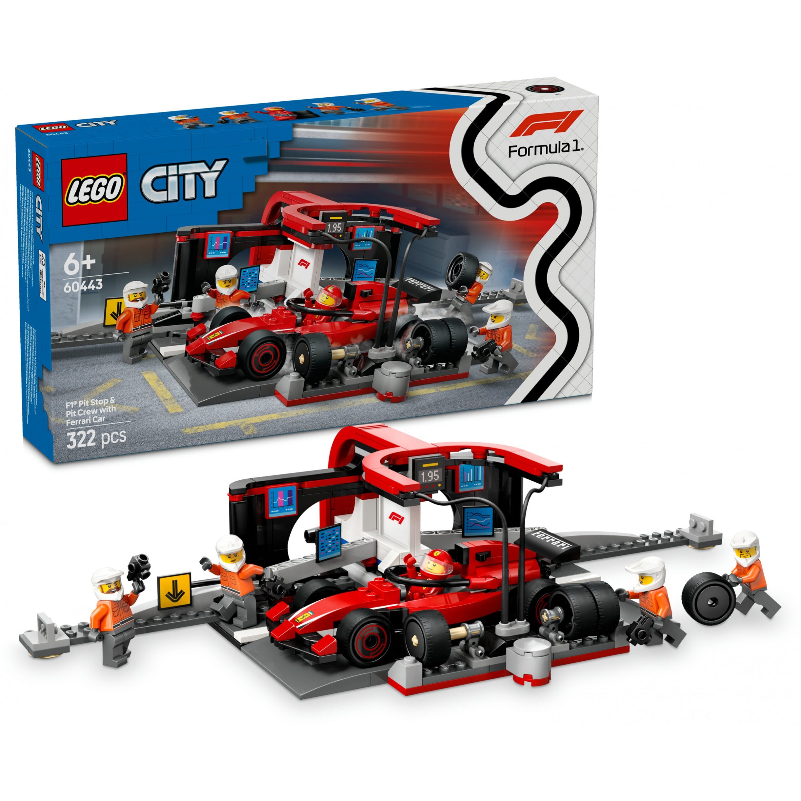 LEGO 60443 City F1 Pit Stop with Pit Crew and Ferrari Racer - Figura 3