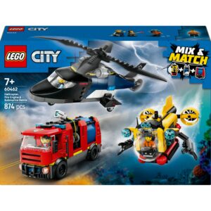 LEGO 60462 City Helicopter, Fire Engine & Submarine Remix