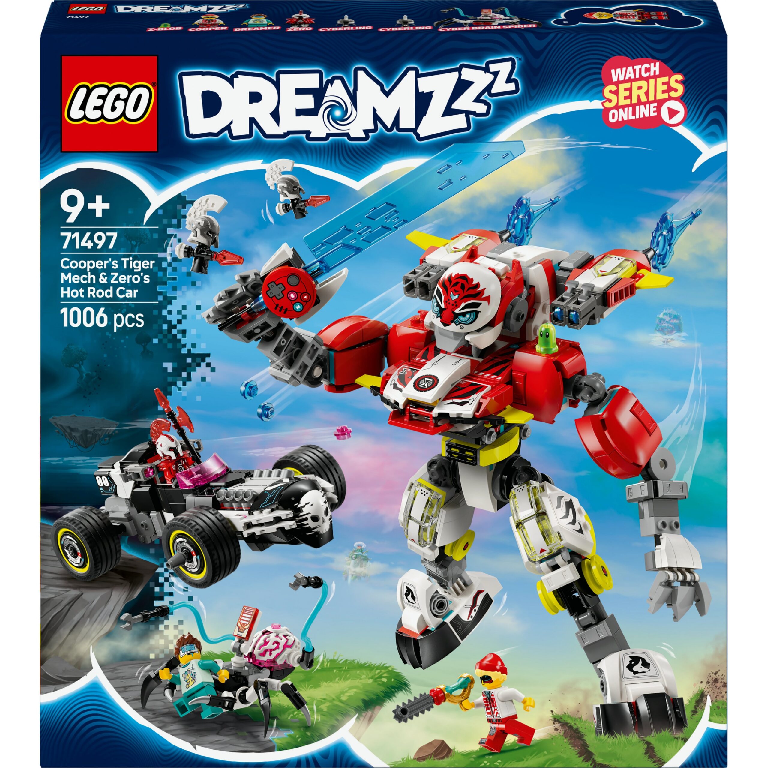 LEGO 71497 DREAMZzz Cooper's Tiger Mech & Zero's Hot Rod Car