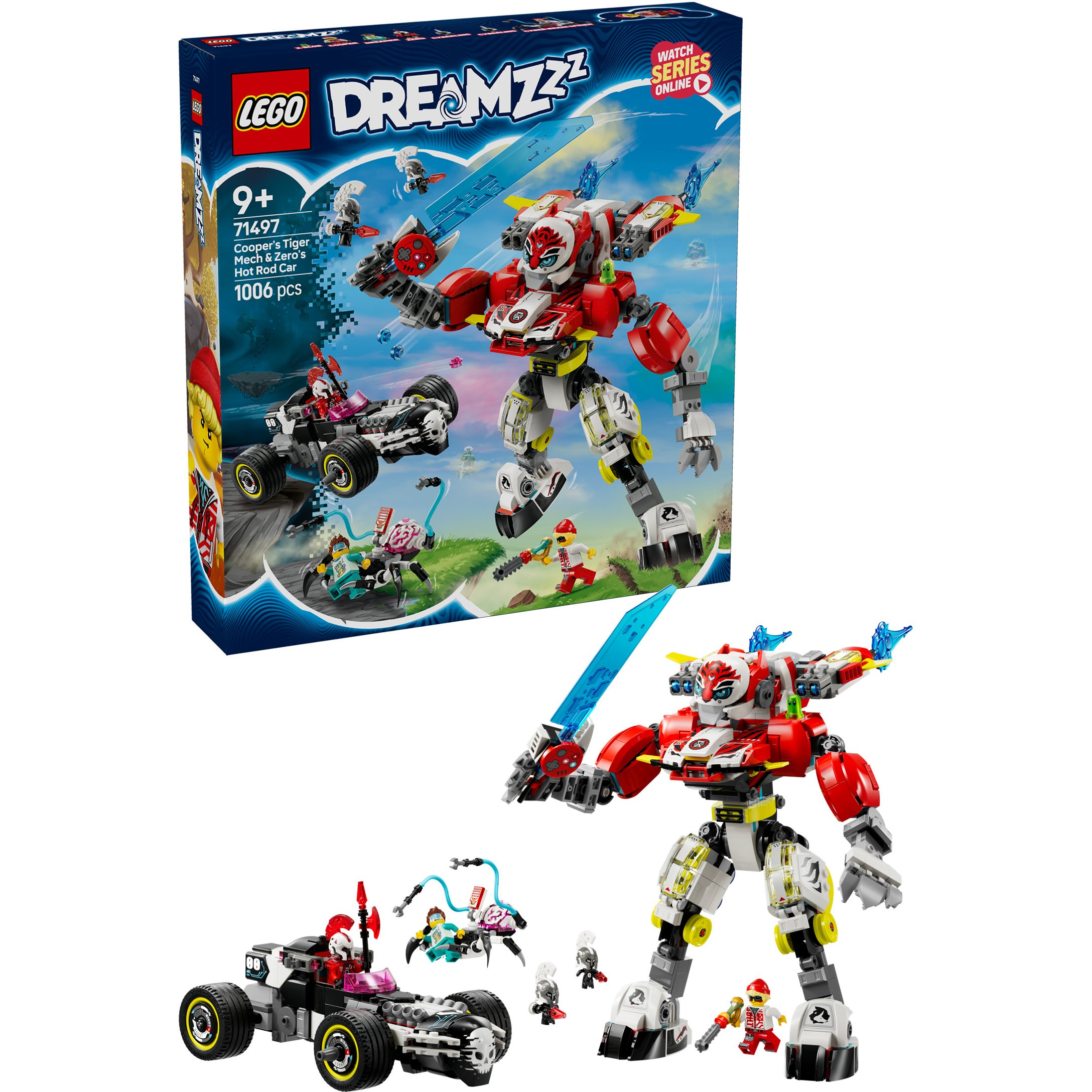 LEGO 71497 DREAMZzz Cooper's Tiger Mech & Zero's Hot Rod Car - Figura 3
