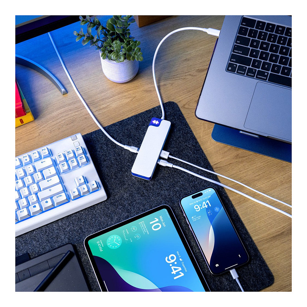 HUB Targus HyperDrive Flex / 8-Port USB-C - Bardhë / Blu - Figura 2