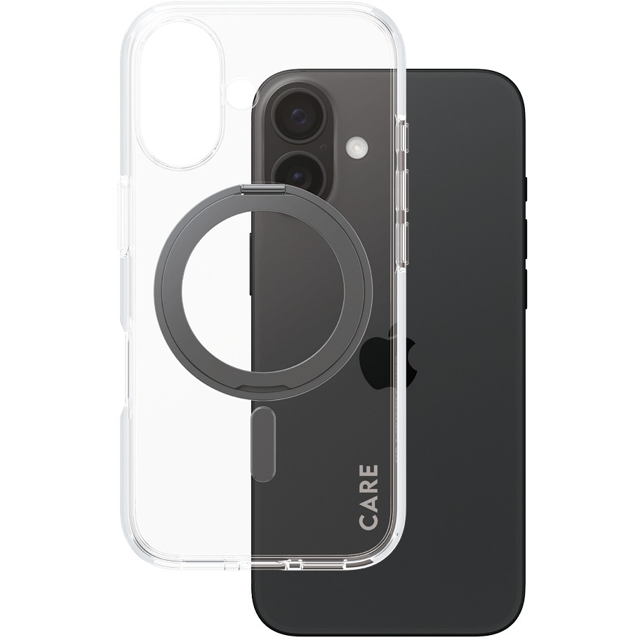 Aksesorë për telefon CARE / Kickstand Case / MagSAFE / iPhone 16 - Zezë
