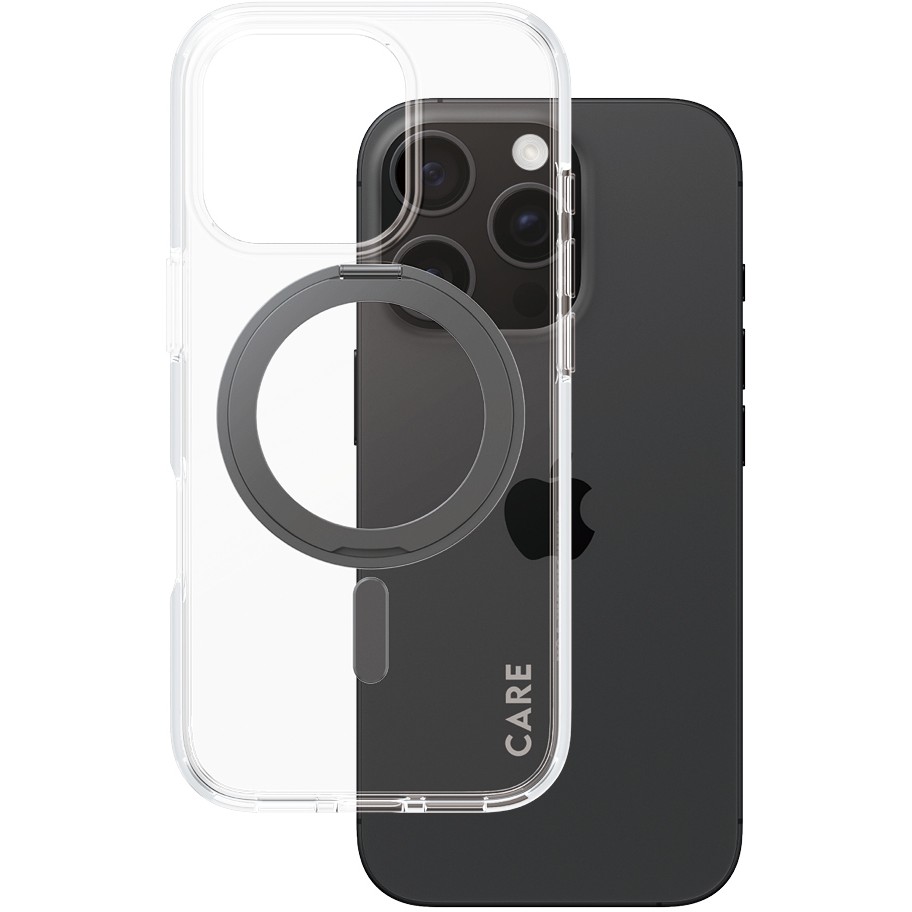 Aksesorë për telefon CARE / Kickstand Case / MagSAFE / iPhone 16 Pro - Zezë