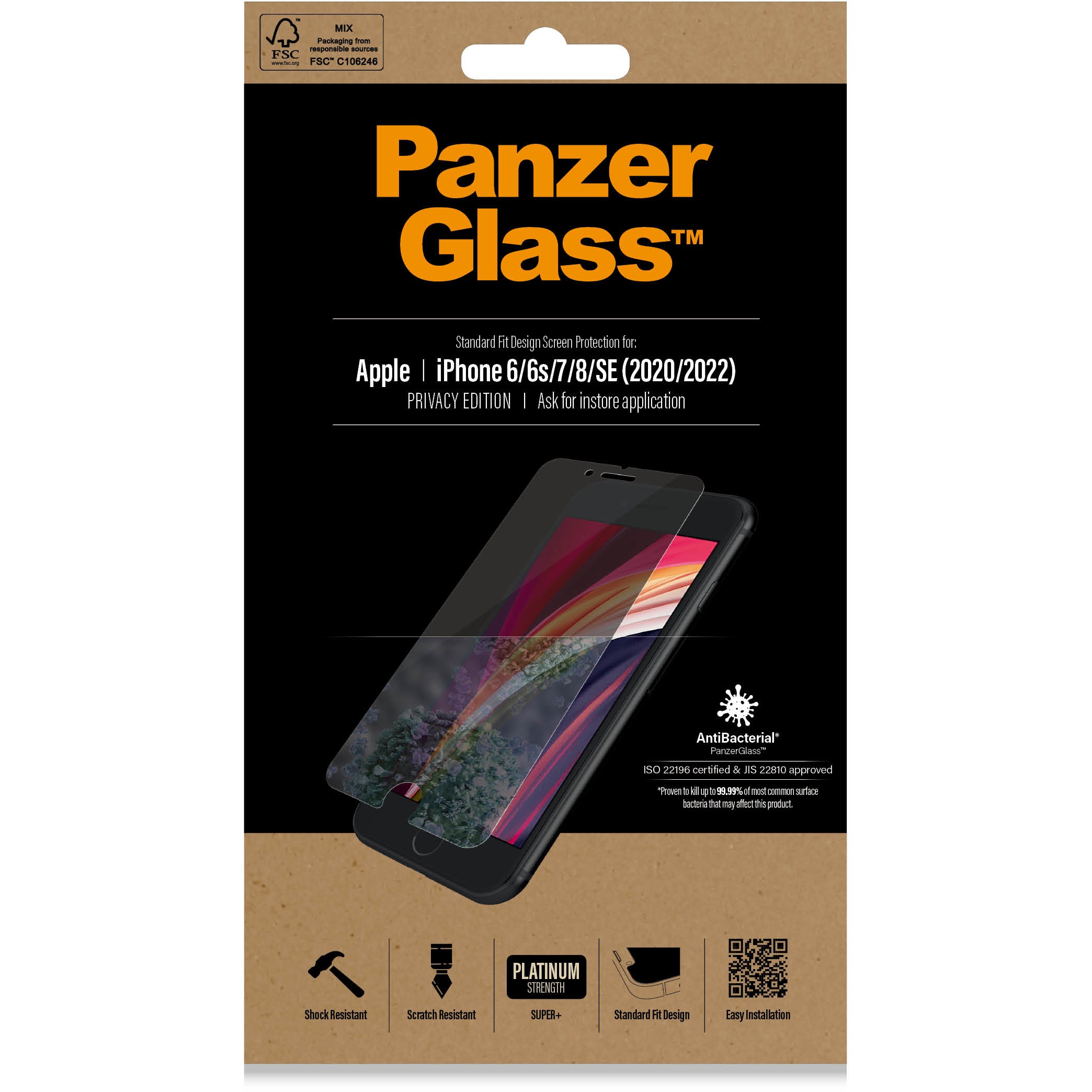 Aksesorë për telefon PanzerGlass / Privacy / Screen Protector / iPhone 6 - 7 - 8 - SE 2020 - SE 2022 - Figura 2