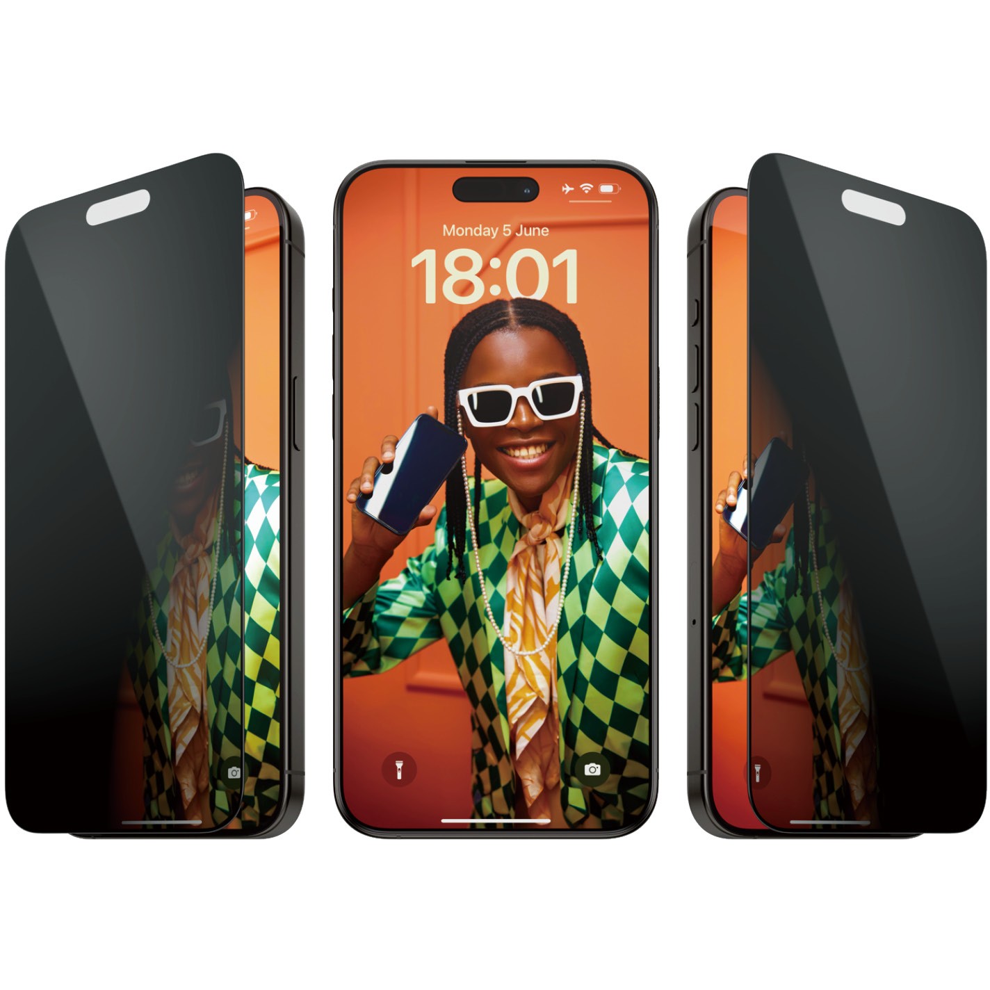 Aksesorë për telefon PanzerGlass Privacy / iPhone 15 Pro Max / UWF / w. EasyAligner