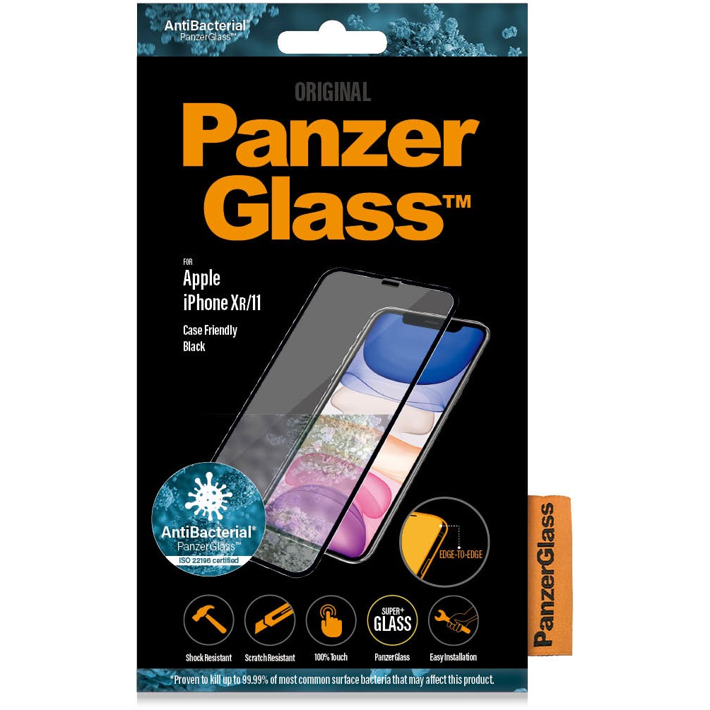 Aksesorë për telefon PanzerGlass iPhone 11 / XR CF E2E - Antibacterial- Zezë - Figura 2