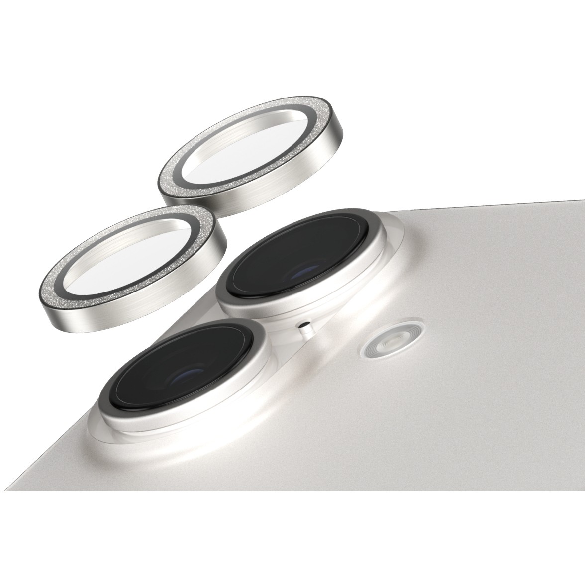 Aksesorë për telefon SAFE / Camera Protector Glitter / iPhone 16 & 16 Plus - Argjend