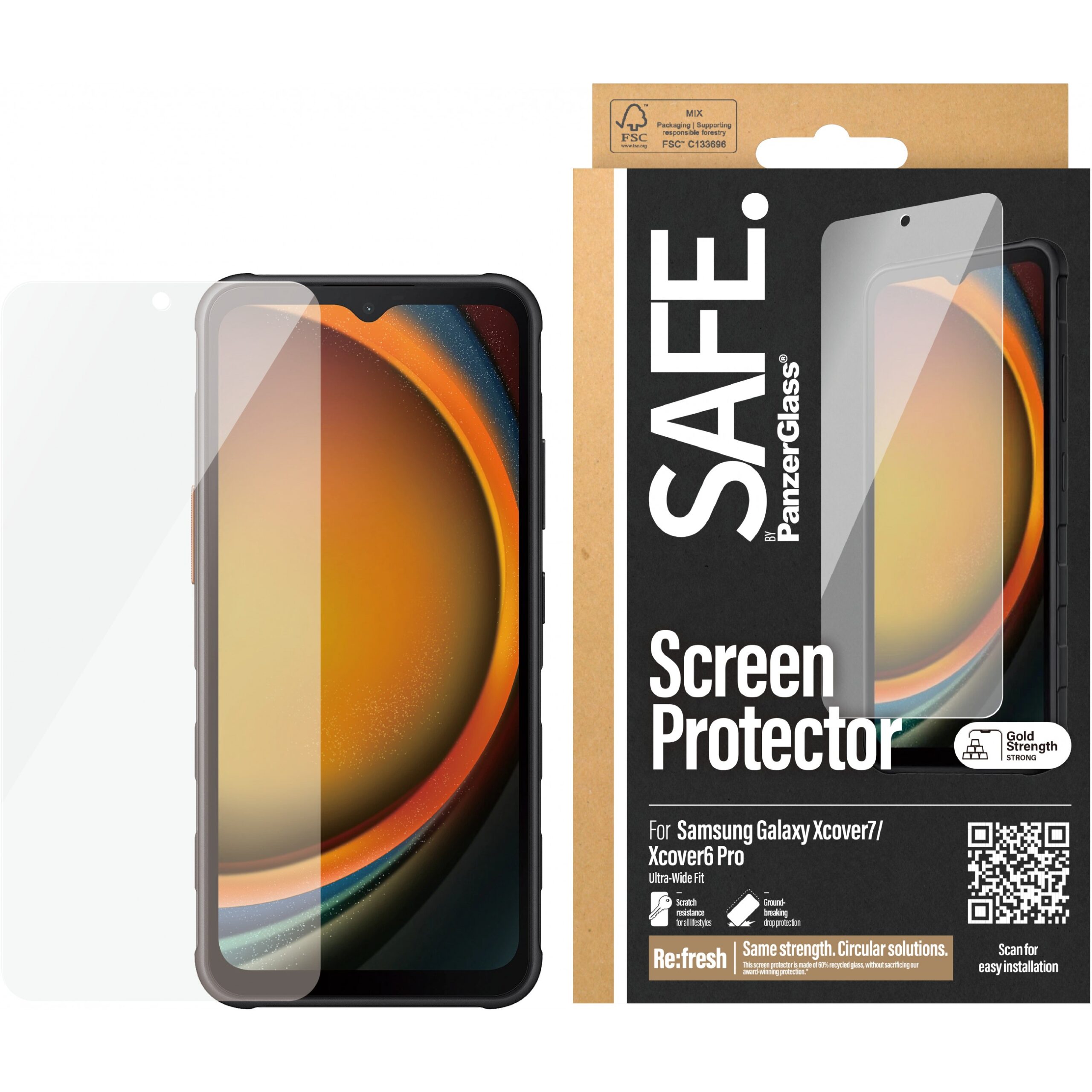 Aksesorë për telefon SAFE by PanzerGlass për Samsung Xcover 7 / Ultra-Wide Fit / Paketim BULK - Figura 2