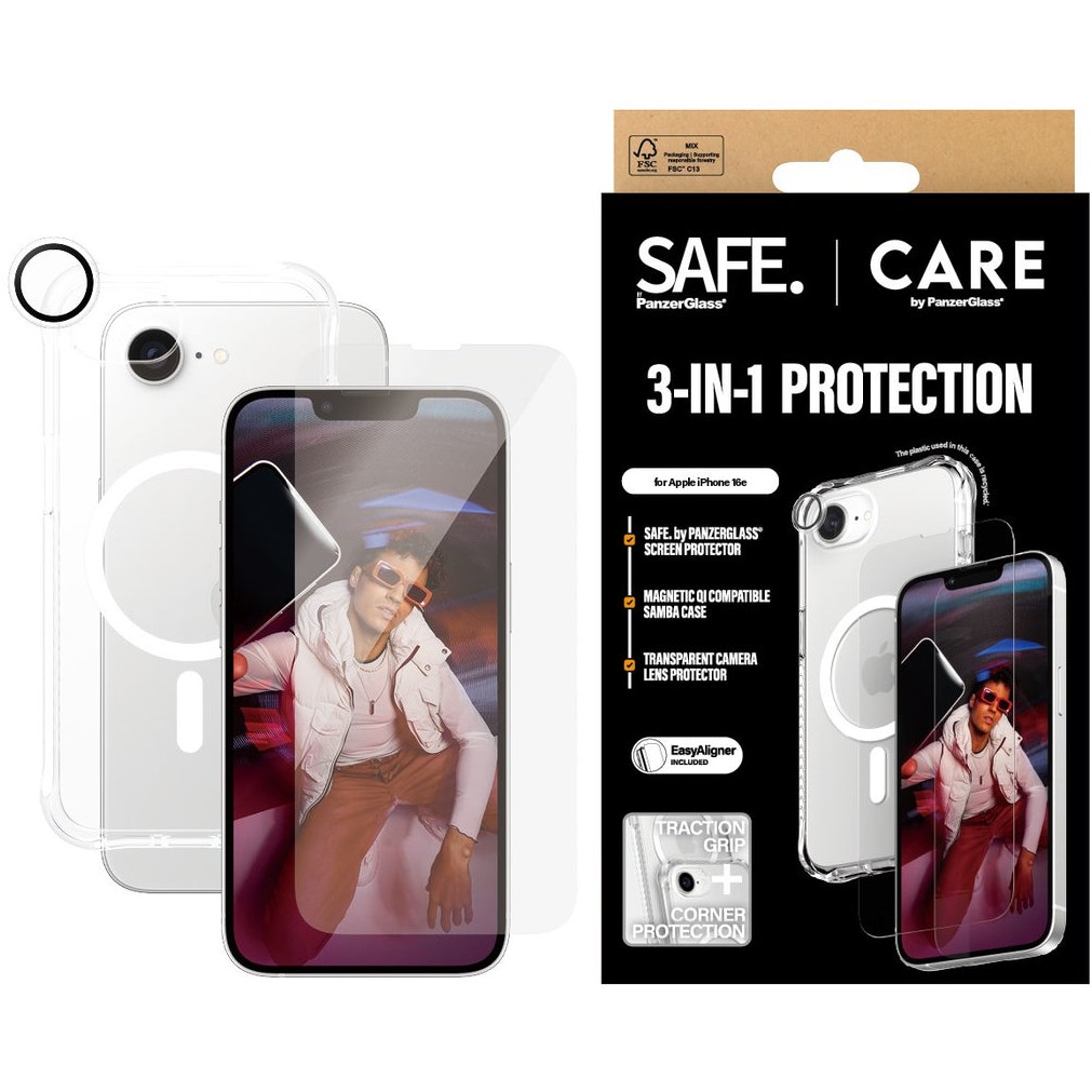 Aksesorë për telefon CARE Fashion 3-in-1 Bundle për iPhone 16e – Transparente - Figura 2
