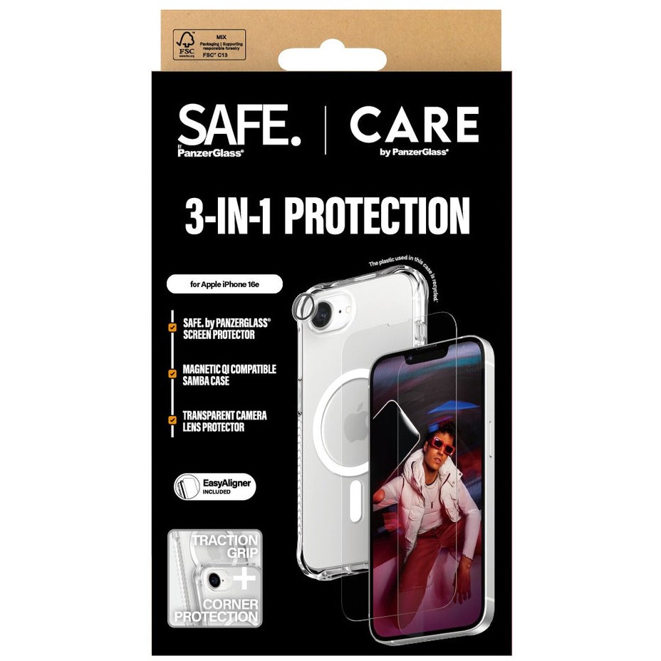 Aksesorë për telefon CARE Fashion 3-in-1 Bundle për iPhone 16e – Transparente - Figura 3