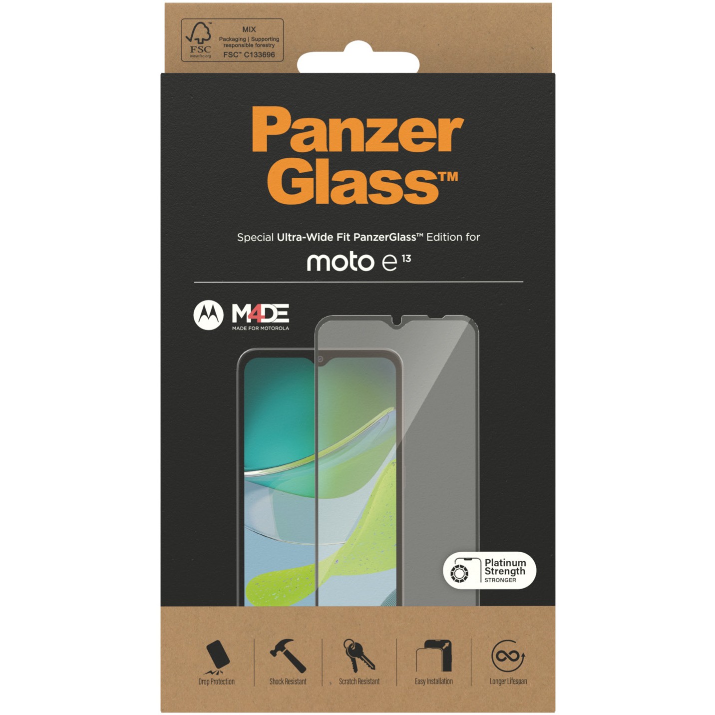 Aksesorë për telefon PanzerGlass Screen Protector for Motorola moto e13 – UltraWide Fit - Figura 3
