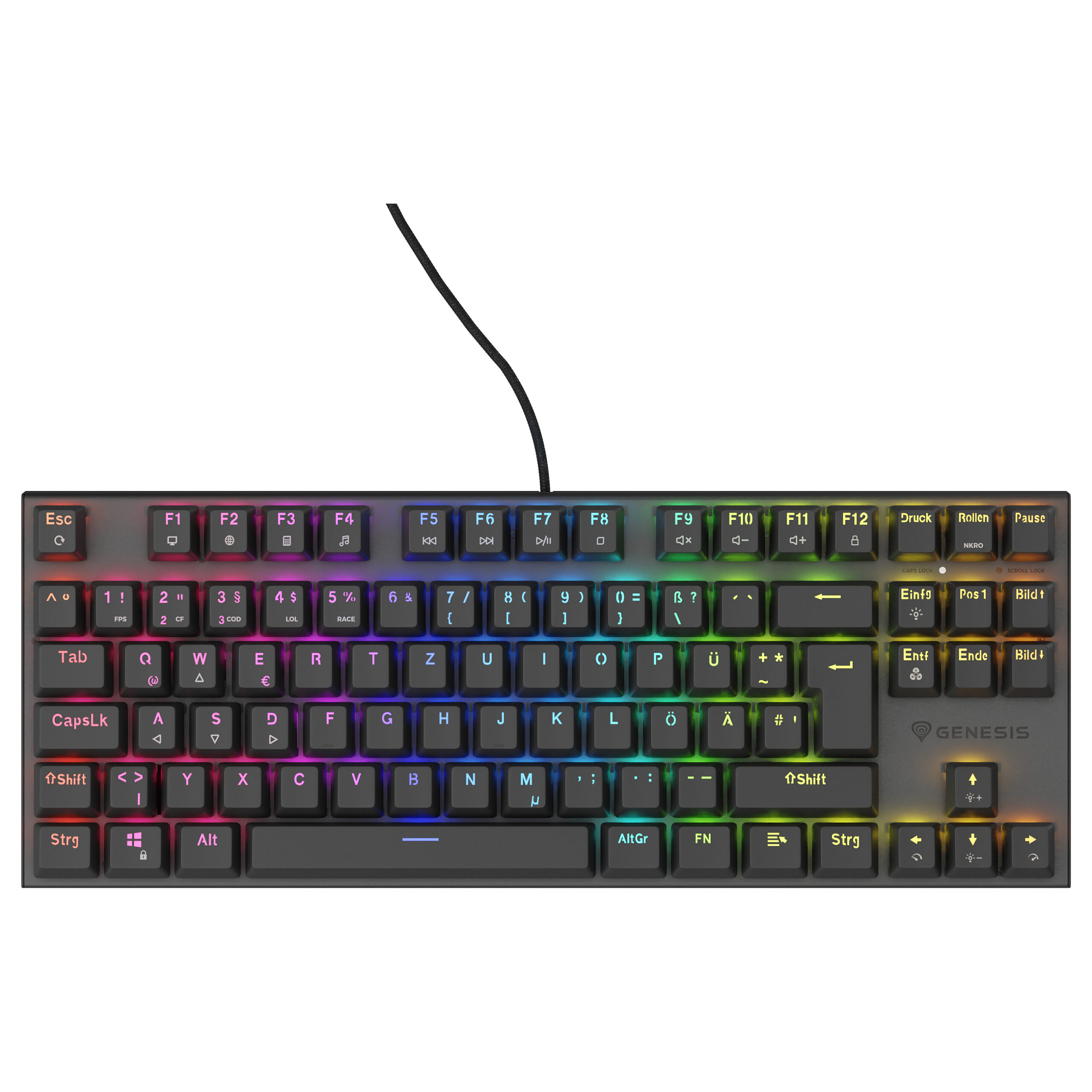 Tastierë Gaming Genesis THOR 303 TKL / Wired / German Layout / QWERTZ - Zezë - Figura 4