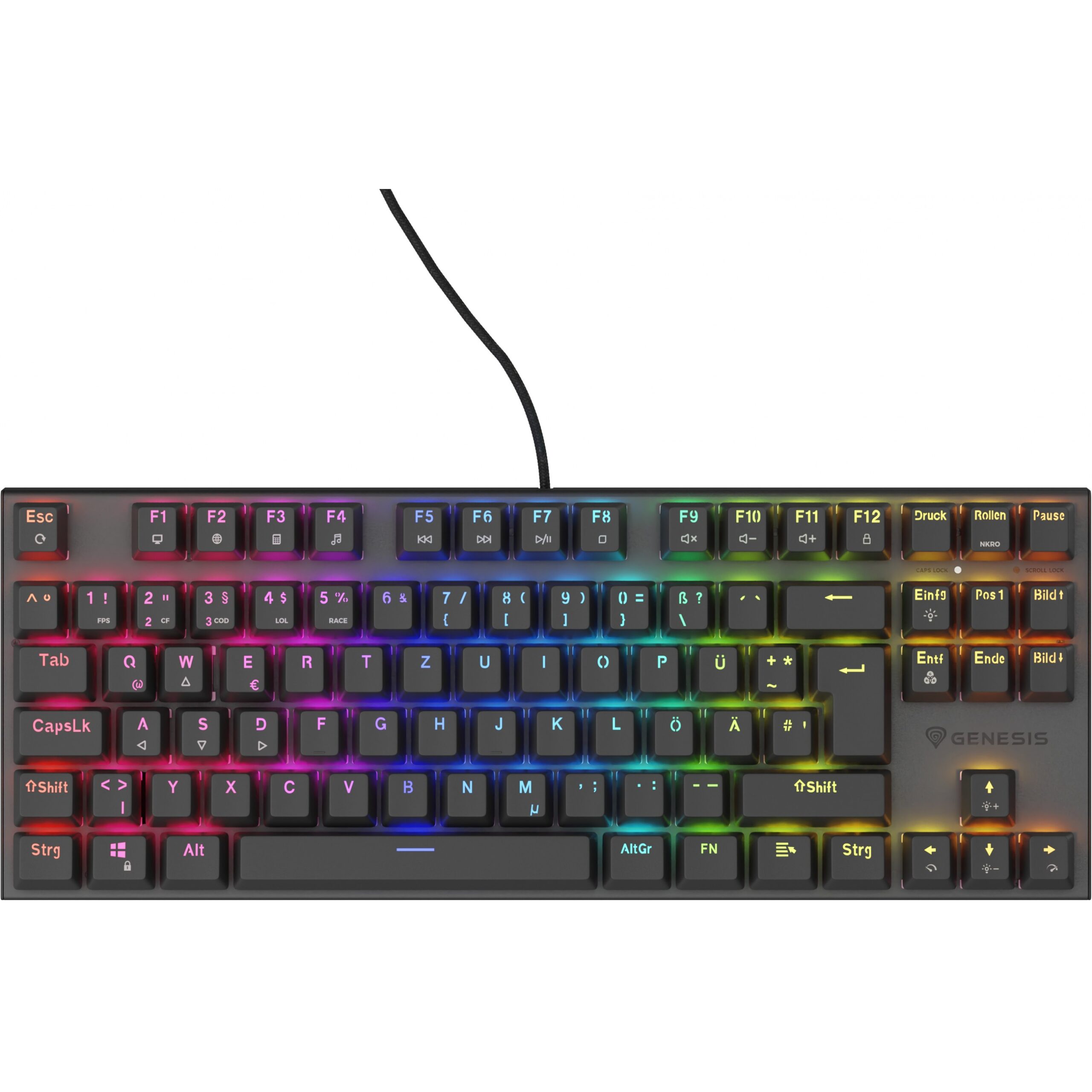 Tastierë Gaming / Genesis THOR 303 TKL Silent / German layout / Silent switch / RGB / Zezë - Figura 4
