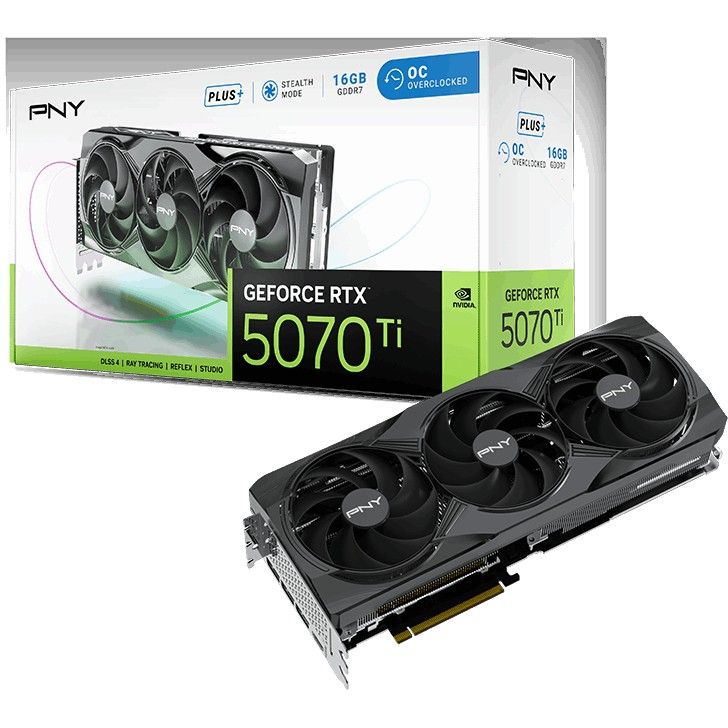 Kartelë Grafike NVIDIA GPU RTX 5070 Ti 16GB PNY VERTO OC GDDR7 3 Fan - Figura 5