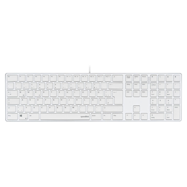 Tastierë me kabllo Speedlink RIVA Slim Metal Scissor / QWERTZ - Bardhë