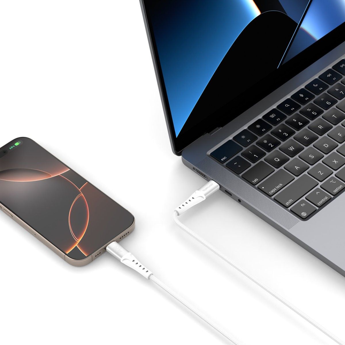 Aksesorë për telefon 4smarts USB-C Cable PrimeCord / 60W / 1.5m – Bardhë - Figura 4