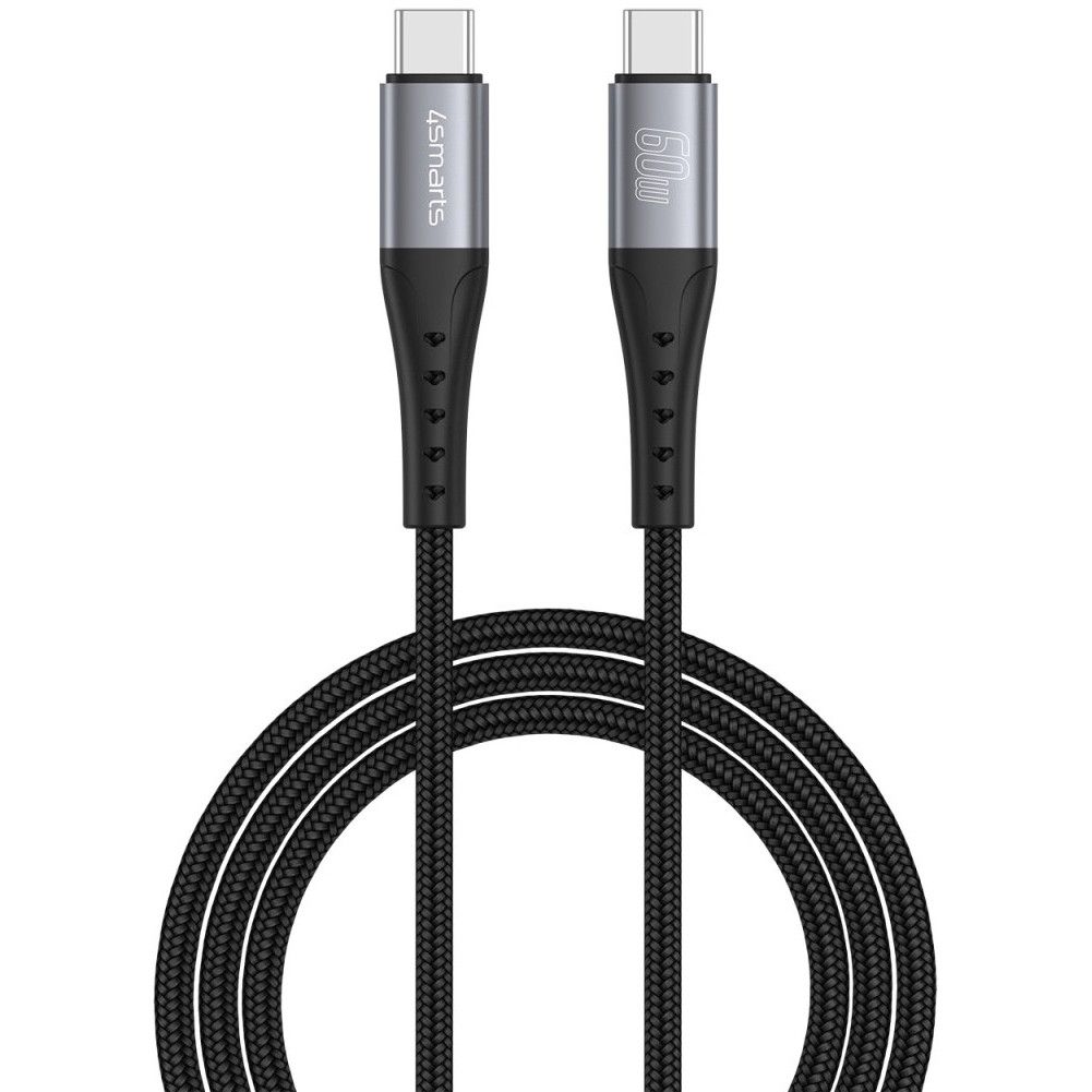 Aksesorë për telefon 4smarts USB-C Cable PrimeCord / 60W / 1.5m – Zezë