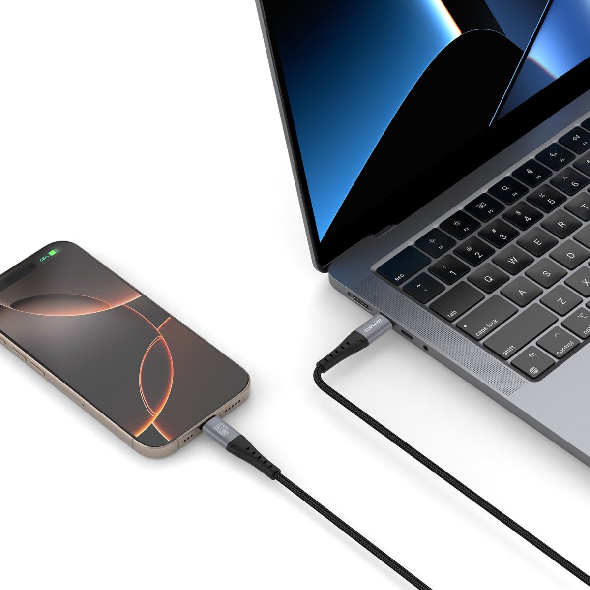 Aksesorë për telefon 4smarts USB-C Cable PrimeCord / 60W / 1.5m – Zezë - Figura 4