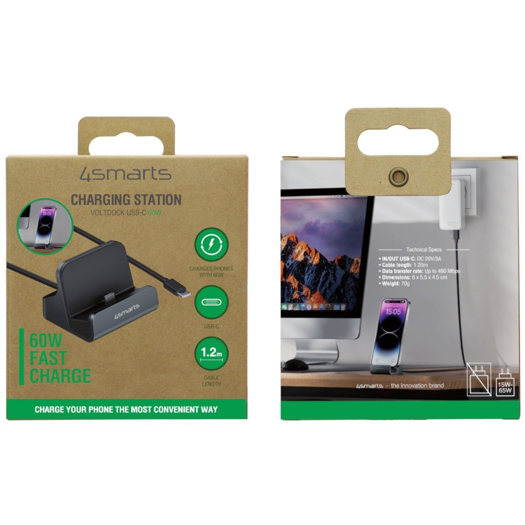 Aksesorë për telefon 4smarts Charging Station VoltDock / USB-C / 60W - Gri - Figura 4