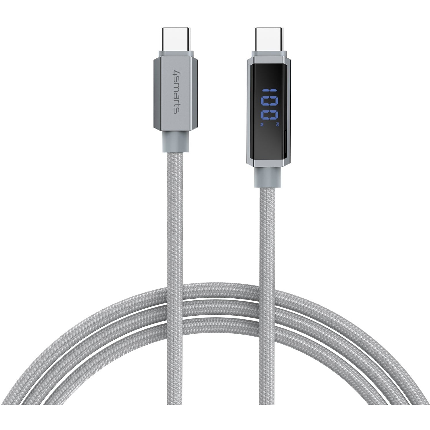 Kabllo USB‑C Cable 4smarts DigitCord / 100W / 1.5m - Gri