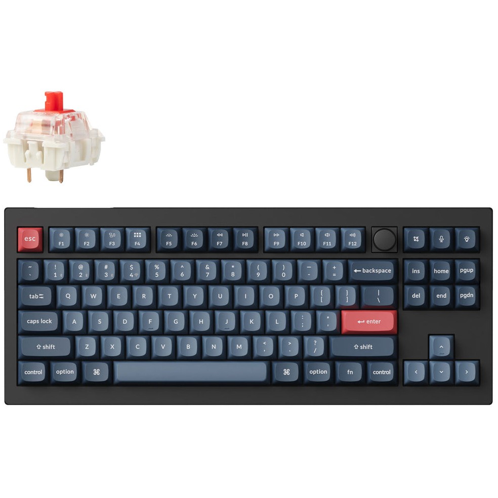 Tastierë Gaming / Keychron V3 Max / German layout / Gateron Jupiter Red / Hot-Swap / RGB / Zezë-Gri-Blu