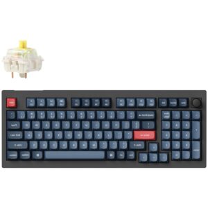 Tastierë Gaming / Keychron V5 Max / German layout / Gateron Jupiter Banana / Hot-Swap / RGB / Zezë-Gri-Blu