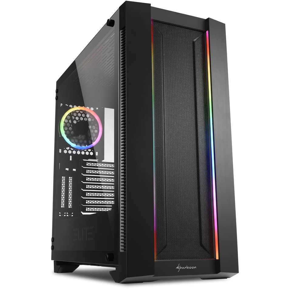 Kasë Sharkoon Elite Shark CA200M ATX/E-ATX 1xGlas – Zezë