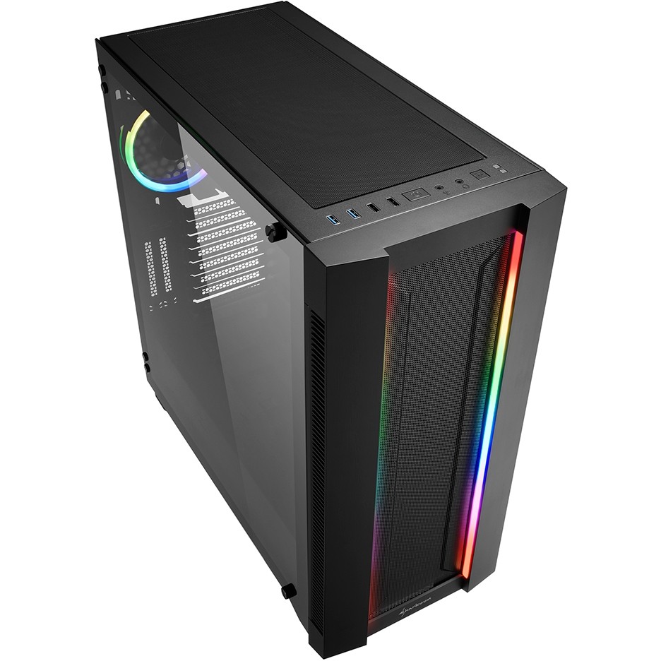 Kasë Sharkoon Elite Shark CA200M ATX/E-ATX 1xGlas – Zezë - Figura 3