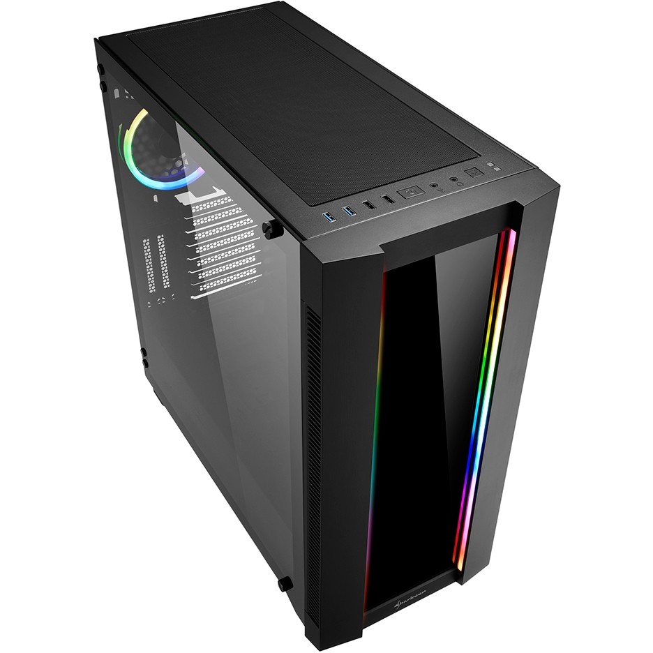 Kasë Sharkoon Elite Shark CA200G ATX/E-ATX 1xGlas – Zezë - Figura 3