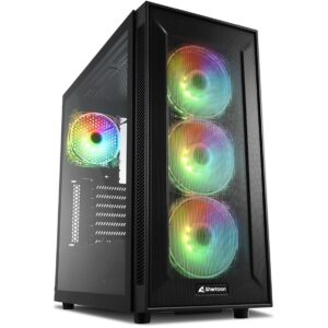 Kasë Sharkoon TG6M RGB ATX 1xGlas – Zezë