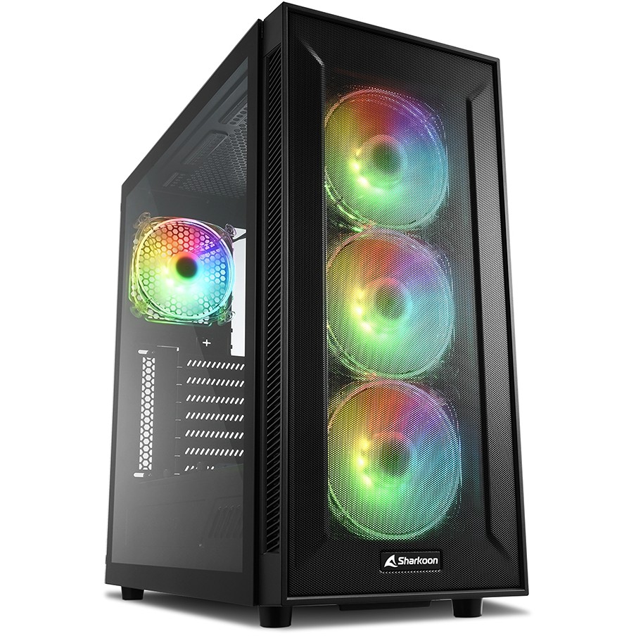 Kasë Sharkoon TG6M RGB ATX 1xGlas – Zezë