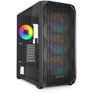 Kasë Sharkoon AK4W RGB ATX 1xGlass - Zezë