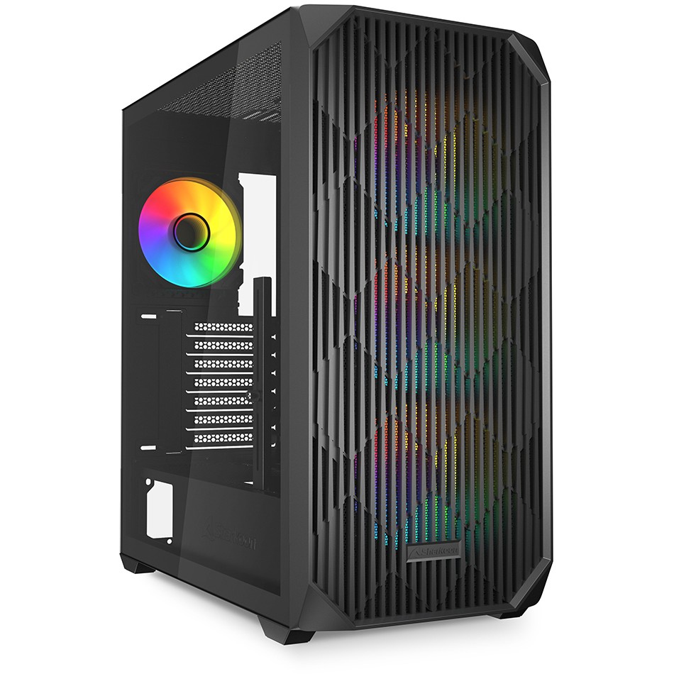 Kasë Sharkoon AK4W RGB ATX 1xGlass - Zezë