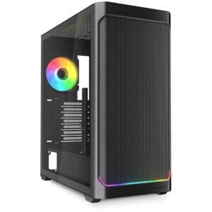 Kasë Sharkoon AK4W RGB ATX 1xGlass - Zezë