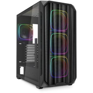 Kasë Sharkoon AK5M RGB ATX 1xMetal - Zezë