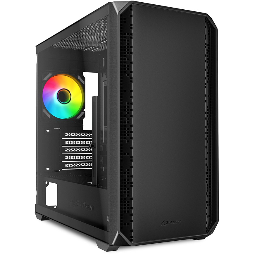 Kasë Sharkoon MK2 RGB Micro-ATX 1xGlass B- Zezë