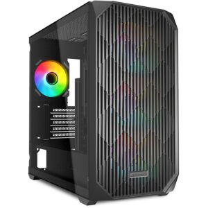 Kasë Sharkoon MK3 RGB Micro-ATX 1xGlass - Zezë