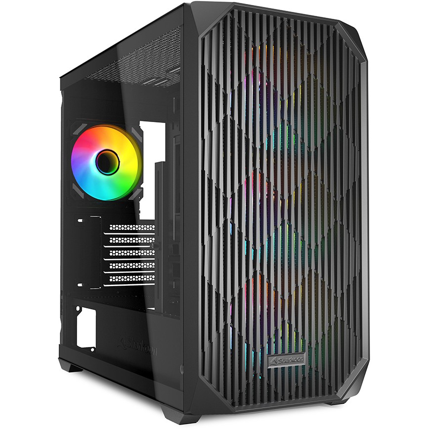 Kasë Sharkoon MK3 RGB Micro-ATX 1xGlass - Zezë