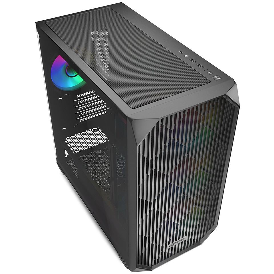 Kasë Sharkoon MK3 RGB Micro-ATX 1xGlass - Zezë - Figura 3